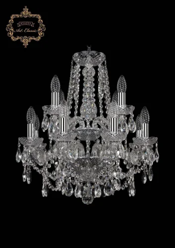 Люстра подвесная хрустальная 11.25.8+4.165.2d.Cr.Sp Bohemia Art Classic прозрачная на 12 ламп, основание хром в стиле классический 