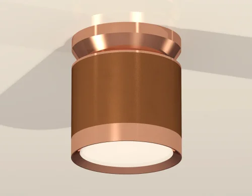 Светильник накладной XS8117010 Ambrella light коричневый 1 лампа, основание розовое в стиле хай-тек круглый фото 2