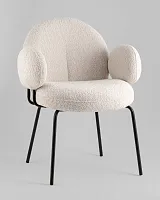 Кресло Nina M, жемчужный УТ000039031 Stool Group, белый/букле, ножки/металл/, размеры - *****мм