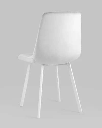 Стул Chilly, велюр серебристый, сиденье, белые ножки УТ000039636 Stool Group, серый/велюр, ножки/металл/белый, размеры - ***** фото 7