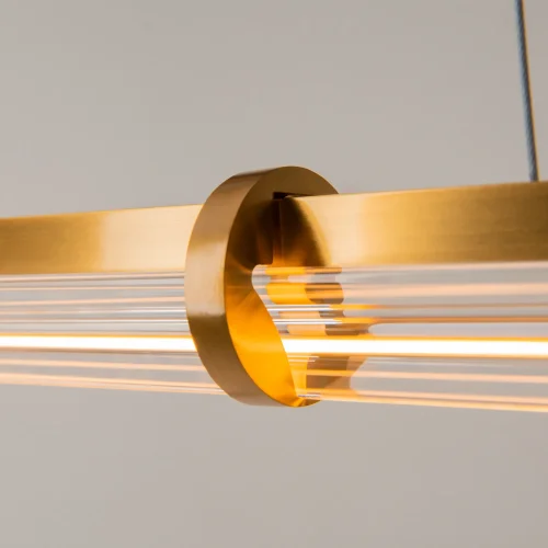 Светильник подвесной LED Plume MOD340PL-L20BS3K Maytoni прозрачный на 1 лампу, основание латунь в стиле современный минимализм линейный фото 5
