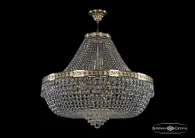 Люстра потолочная хрустальная 19271/H1/80IV G Bohemia Ivele Crystal прозрачная на 22 лампы, основание золотое в стиле классика sp