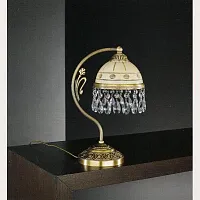 Настольная лампа P 7003 P Reccagni Angelo бежевая 1 лампа, основание античное бронза латунь металл в стиле классический 