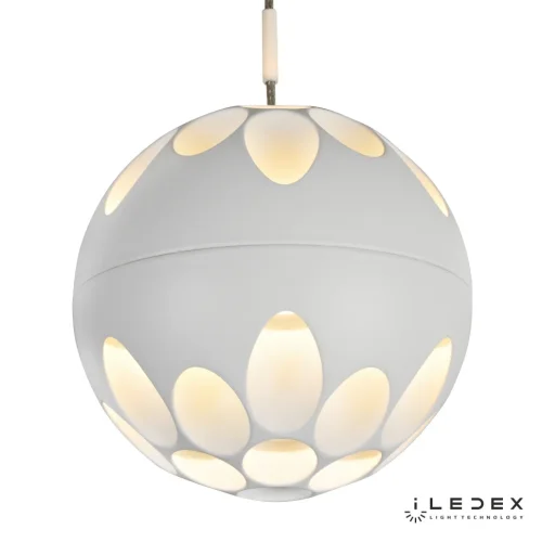 Светильник подвесной LED Mob P1009-1 WH iLedex белый на 1 лампу, основание белое в стиле современный хай-тек шар фото 2