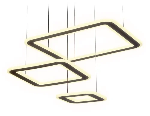 Люстра подвесная LED с пультом Original FA433 Ambrella light белая на 1 лампа, основание коричневое в стиле современный хай-тек с пультом квадраты фото 2