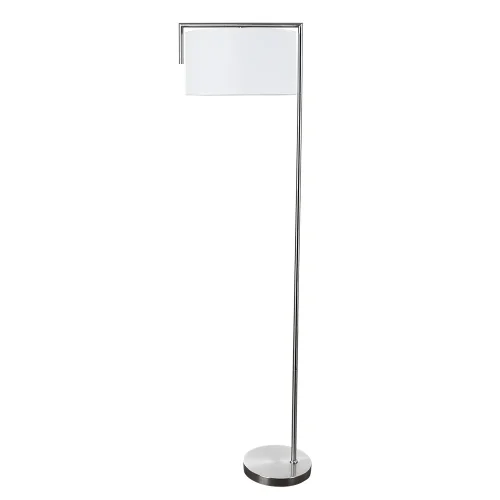 Торшер Aperol A5031PN-1SS Arte Lamp белый на 1 лампу, основание серебряное в стиле современный 