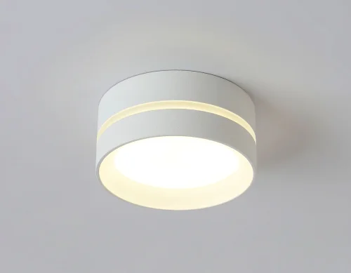 Светильник накладной TN5391 Ambrella light белый 1 лампа, основание белое в стиле хай-тек современный круглый фото 3