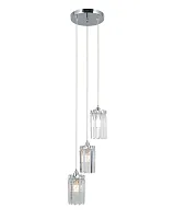 Светильник подвесной Levi V10755-3P Moderli прозрачный 3 лампы, основание хром в стиле классика модерн каскад