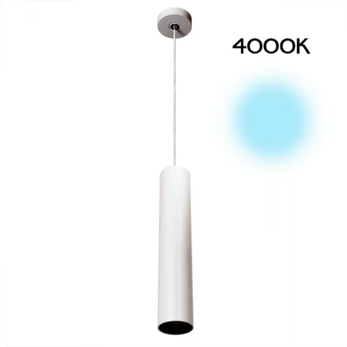 Светильник подвесной LED Тубус CL01PB120N Citilux белый 1 лампа, основание белое в стиле современный хай-тек трубочки