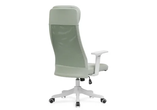 Компьютерное кресло Salta light green / white 15396 Woodville, зелёный/ткань, ножки/пластик/белый, размеры - *1200***650* фото 5