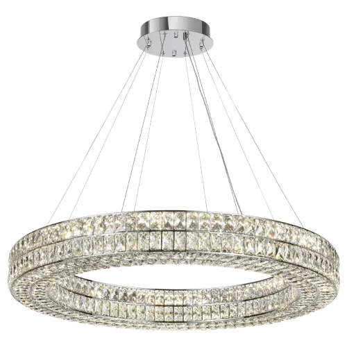 Люстра подвесная LED Panta 4927/98L Odeon Light прозрачная на 1 лампа, основание хром в стиле современный кольца фото 3