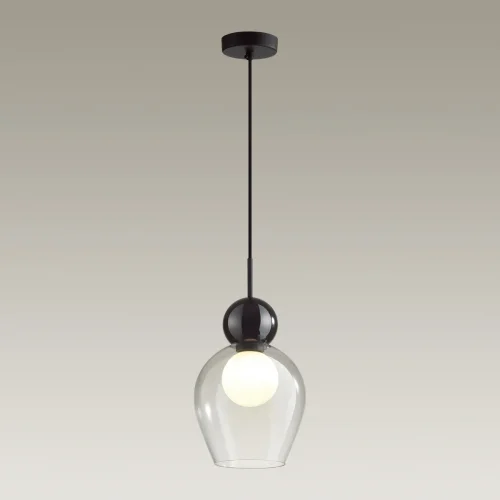 Светильник подвесной Blacky 5023/1 Odeon Light белый 1 лампа, основание чёрное в стиле современный  фото 4