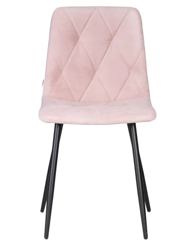 Стул обеденный 006 DOBRIN CHILLY ROMBO, цвет сиденья розовый Simple 03, цвет основания черный Dobrin, розовый/велюр, ножки/металл/чёрный, размеры - ****460*550 фото 6