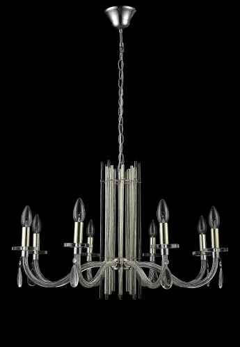 Люстра подвесная AURELIO SP8 GOLD+CHROME/TRANSPARENT Crystal Lux без плафона на 8 ламп, основание хром в стиле арт-деко  фото 3
