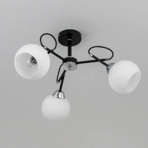 Люстра потолочная Стивен CL141231 Citilux белая на 3 лампы, основание чёрное в стиле современный  фото 3