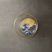 Настенный светильник AKIRA WAVE WALL 151427-26 ImperiumLoft бежевый на 1 лампу, основание латунь в стиле современный лофт 