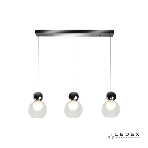 Светильник подвесной LED Blossom C4476-3L CR iLedex прозрачный 1 лампа, основание хром в стиле современный хай-тек шар