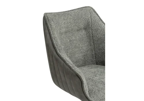 Стул на металлокаркасе Kansas gray / graphite gray / black 15834 Woodville, серый/велюр, ножки/металл/чёрный, размеры - ****610*620мм фото 7