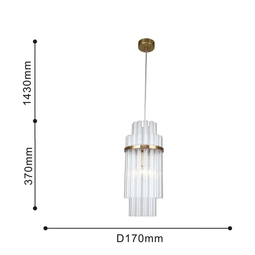 Светильник подвесной Rubum 4203-1P Favourite прозрачный 1 лампа, основание латунь в стиле классический  фото 3