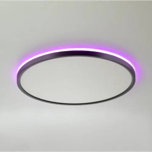 Светильник потолочный LED с пультом Norma CL749401 Citilux белый на 1 лампу, основание чёрное в стиле современный хай-тек круглый с пультом фото 4