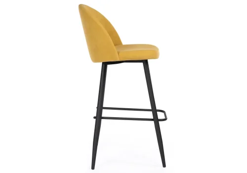 Барный стул Сондре горчичный / черный  504193 Woodville, жёлтый/велюр, ножки/металл/чёрный, размеры - ****500*600 фото 3