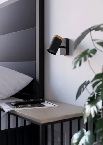 Бра Consuma 300001 Eglo чёрный на 1 лампу, основание чёрное в стиле современный фото 3 Бра Consuma 300001 Eglo чёрный на 1 лампу, основание чёрное в стиле современный фото 3