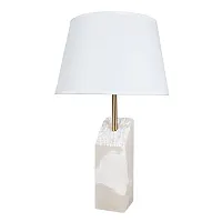 Настольная лампа Poprima A4028LT-1PB Arte Lamp белая 1 лампа, основание медь мрамор металл в стиле современный 