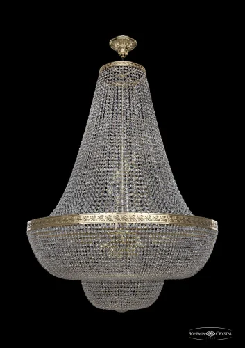Люстра потолочная хрустальная 19091/H2/90IV G Bohemia Ivele Crystal прозрачная на 26 ламп, основание золотое в стиле классический sp