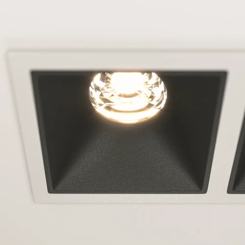 Светильник точечный Alfa LED DL043-02-10W3K-D-SQ-WB Maytoni белый чёрный на 2 лампы, основание чёрное белое в стиле современный фото 14
