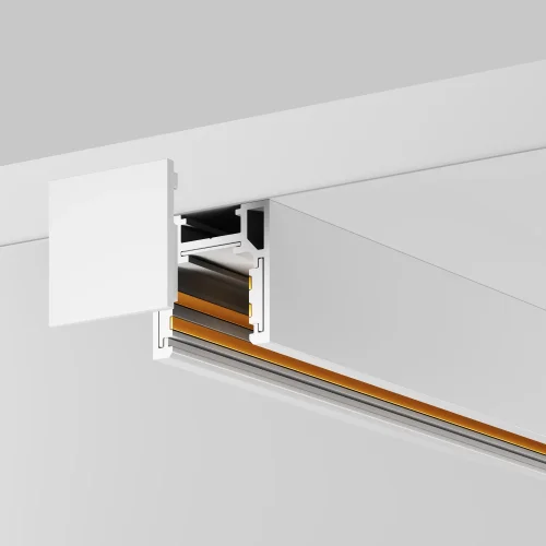 Шинопровод низкопрофильный накладной 2м Magnetic track system Exility TRXMN034-412W Maytoni белый в стиле современный для светильников серии Magnetic track system Exility шинопровод накладной exility тонкая магнитная фото 4