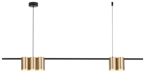 Светильник подвесной 471-403-05 Velante золотой 5 ламп, основание чёрное в стиле хай-тек современный 