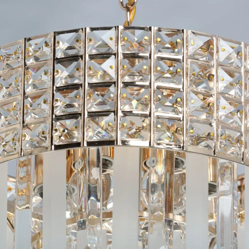 Люстра подвесная Бриз 111013906 DeMarkt прозрачная на 6 ламп, основание золотое в стиле классический  фото 7