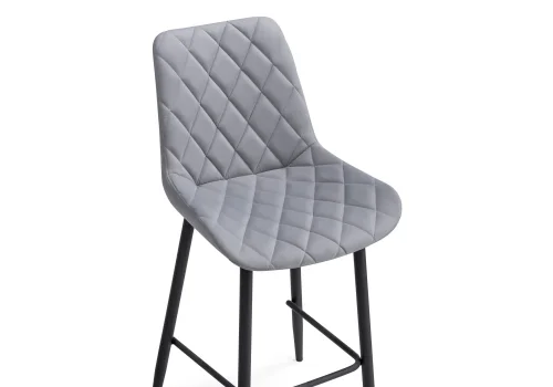 Полубарный стул Баодин К Б/К светло-серый / черный 517142 Woodville, серый/велюр, ножки/металл/чёрный, размеры - ****500*560 фото 5