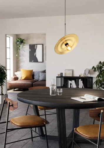 Светильник подвесной Lintmill 44029 Eglo матовый латунь на 1 лампу, основание чёрное в стиле современный лофт кантри фото 2