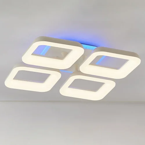 Люстра потолочная LED RGB с пультом Паркер Смарт CL225A240E Citilux белая на 1 лампа, основание белое в стиле современный хай-тек с пультом квадраты фото 3