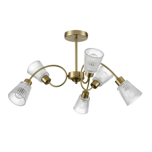 Люстра потолочная Imana 8154/6C Lumion на 6 ламп, основание медь в стиле современный 