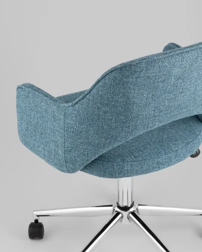 Кресло офисное Кларк, рогожка, синий УТ000039441 Stool Group, синий/рогожка, ножки/металл/хром, размеры - *880***540*590 фото 6