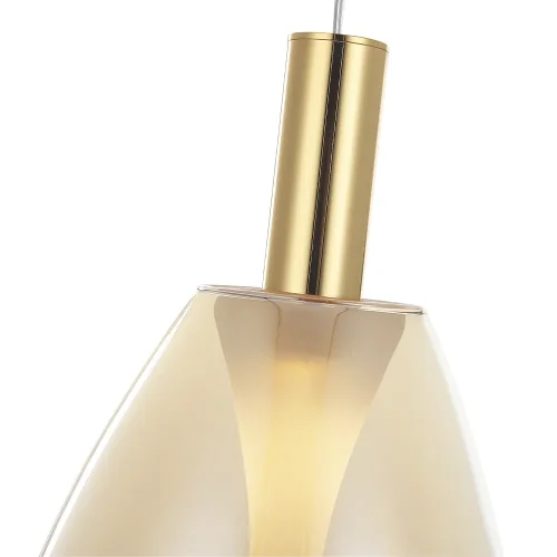 Светильник подвесной LED GAUDI SP4W LED AMBER Crystal Lux янтарный 1 лампа, основание золотое в стиле современный  фото 3