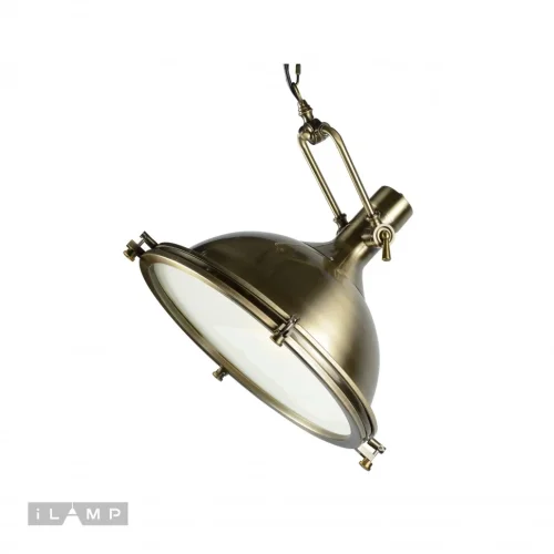 Светильник подвесной Lamp Loft199-B iLamp белый бронзовый 1 лампа, основание бронзовое в стиле лофт  фото 5