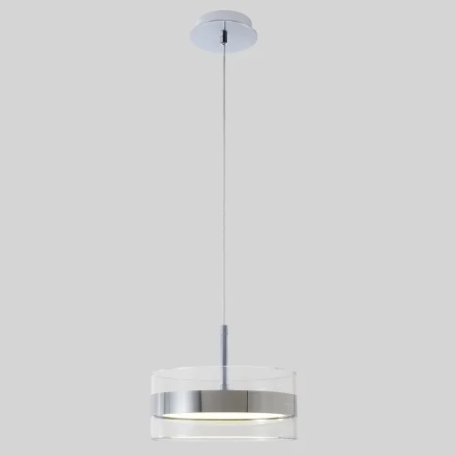 Светильник подвесной LED MYSELF SP10W LED Crystal Lux прозрачный на 1 лампу, основание хром в стиле современный 