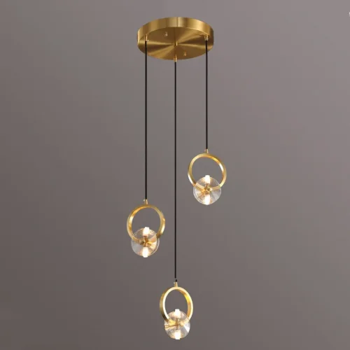 Светильник подвесной ADONICA MORE Планка 212261-23 ImperiumLoft прозрачный на 6 ламп, основание латунь в стиле современный фото 3