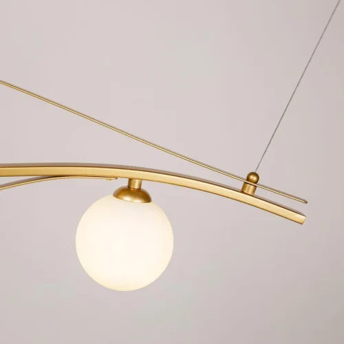 Люстра подвесная Carina 4059-4P F-promo белая на 4 лампы, основание золотое в стиле современный шар фото 6