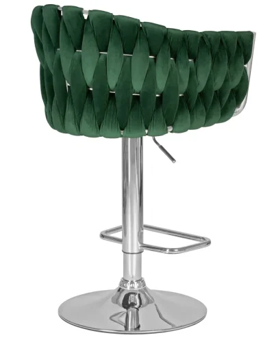 Стул барный 9692-LM MARCEL, цвет сиденья зеленый велюр (MJ9-88), цвет основания хромированная сталь Dobrin, зелёный/велюр, ножки/металл/хром, размеры - 890*1100***550*490 фото 4