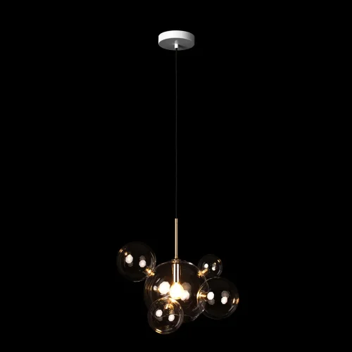 Светильник подвесной Bolle 2027-P6 mini LOFT IT прозрачный на 1 лампу, основание белое в стиле современный молекула шар фото 4