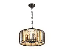 Люстра подвесная TR5811 Ambrella light коричневая янтарная на 5 ламп, основание коричневое в стиле лофт современный 