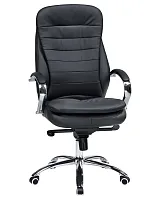 Офисное кресло для руководителей 108F-LMR LYNDON, цвет чёрный Dobrin, чёрный/экокожа, ножки/металл/хром, размеры - 1150*1200***670*670