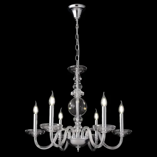 Люстра подвесная ARABESQUE SP6 CHROME Crystal Lux без плафона на 6 ламп, основание хром в стиле классический фото 4
