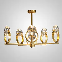 Люстра потолочная ADONICA CH B L12 193013-23 ImperiumLoft прозрачная на 12 ламп, основание латунь в стиле современный 