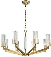 Люстра подвесная Malone 6035-8 BR CL Belfast прозрачная на 8 ламп, основание латунь в стиле современный 