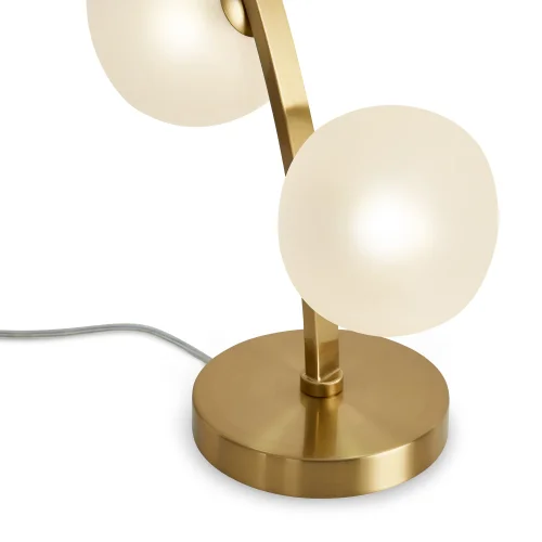 Настольная лампа Donuts FR5444TL-03BS Freya белая 3 лампы, основание латунь металл в стиле арт-деко современный молекула шар фото 2